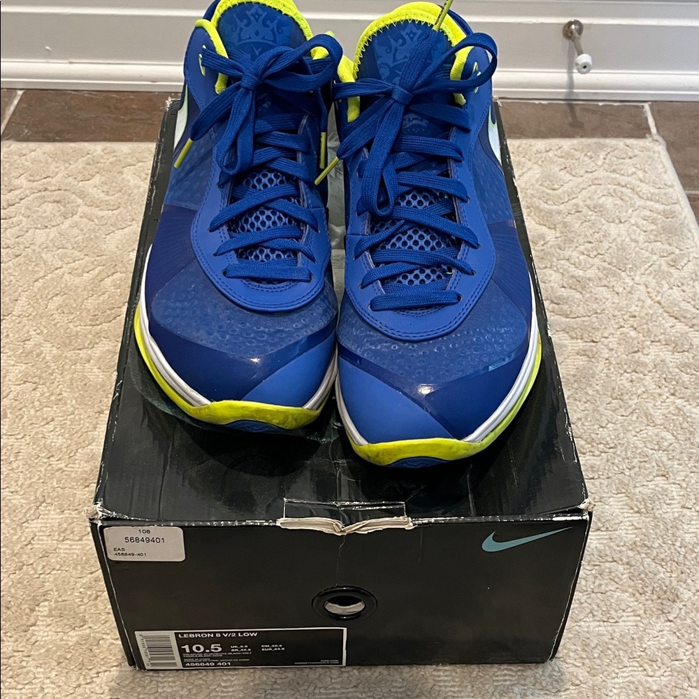 Lebron 8 V/2 Low Sprite 2011 Vibrant Blue and Neon Green Shoes